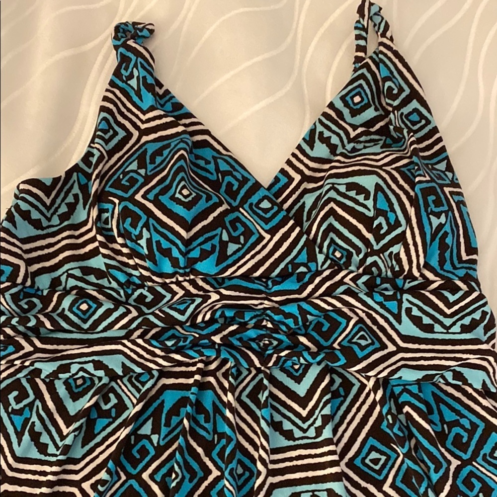 Sleeveless Blues, Black & White 10 Ruched Mini Dress Fairy Grunge Summer Fall - Picture 5 of 9